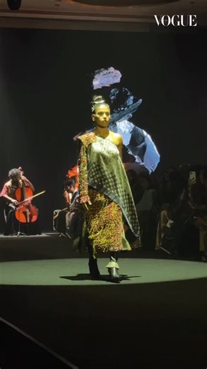 Anasuya Sengupta opened for Aseem Kapoor at Lakmé Fashion Week, in a collection where Indian bohemian met a folkloric edge. Think pink turbans, embellished headphones, tasseled belts and stacked bangles with waistcoats layered in silver jewellery and intricate detailing. Muted prints and patchwork patterns took centre stage, celebrating craft with a contemporary twist. @lakmefashionwk @fdciofficial @aseemkapoor_official #VogueFashion #LakmeFashionWeek | VOGUE India