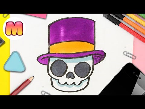 How to draw a kawaii skull | Halloween drawing tutorial