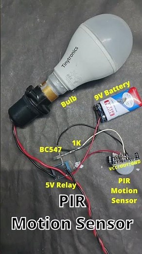 PIR Motion Sensor Light 💡 | Automatic Bulb ON/OFF Using Relay | Easy Electronics Project#shorts