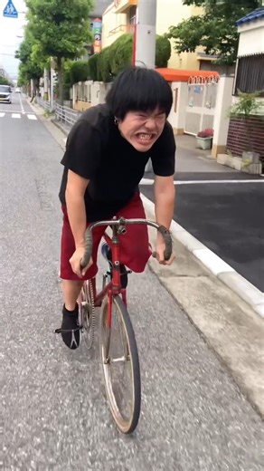 The boy made the fastest bicycle but broke his leg while riding it.