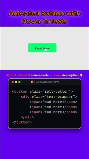 ⚡Cool Button Hover Animation #webdevelopment #cssanimation #css #shorts