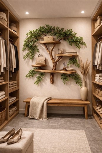 Rustic Tree Wall Shelf | Natural Wood Floating Bookshelf | Decorative Tree Bookshelf | Boho Home Decor | Handmade Wall Organizer - Etsy