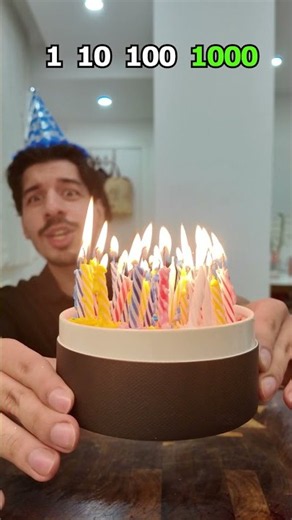 1 vs 1000 Candle Birthday Cake 🎂