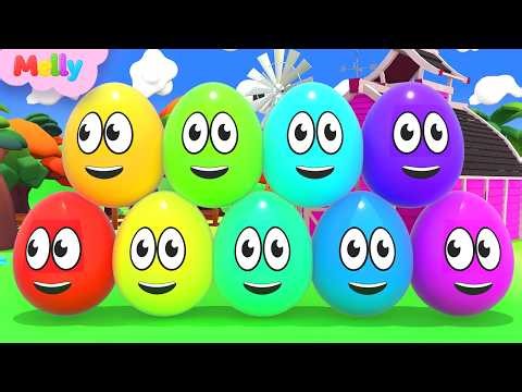 Aprender Colores y Números | Huevos de Colores en la Granja | Canciones Infantiles Melly en Español