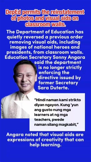 4K views · 11 reactions | DepEd permits the reinstatement of photos, and visual aids on classroom walls. #highlight #highlights | Nyl Updates | Facebook