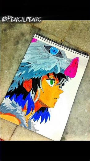 inosuke drawing from demon slayer #shorts #anime #demonslayer #art #drawing