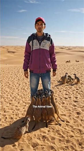 Meerkats live in deserts.They stand upright to watch for danger.They live and work in groups.