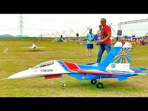 FASCINATING !!! SUPER BIG RC SU-27 FLANKER SCALE MODEL TURBINE JET FLIGHT DEMONSTRATION