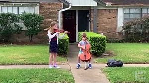 SOUND ON: A group of amazing HISD violin and cello student performers formed a flash mob while keeping a safe social distance on March 17 to bring a sense of peace to their community amidst the coronavirus outbreak. READ MORE: https://chrn.cl/2WoktDs (Mark Mulligan/ Houston Chronicle) | Chron
