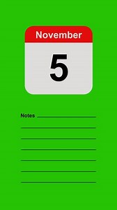 Download November 5, Green Screen Calendar Animation with Note Space for free