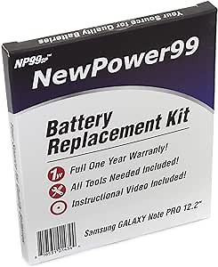 NewPower99 Battery Kit for Samsung Galaxy Note PRO 12.2 SM-P900, SM-P901, SM-P905, SM-P905V, SM-P907, SM-P907V with Tools, Video Instructions and Battery