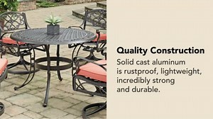 Homestyles Outdoor Dining Table, 42Lx42Dx28.75H, Off White