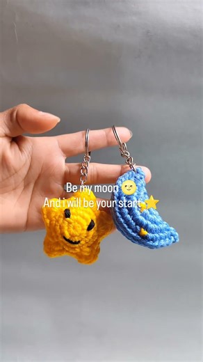 moon and stars #crochet #youtube #keychain #virelshorts
