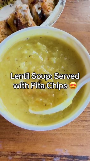 Warm up with our hearty Lentil Soup, served with crispy pita chips! 🥣✨ Perfect for any day! Tag a friend who needs to try this, or come try it yourself!! You know where to find us. #MamounsFalafel #LentilSoupLove #ComfortFood #PitaChips