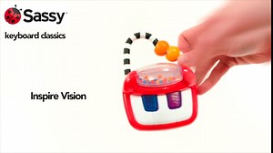 Sassy Keyboard Classics Developmental Toy – 3+ Months Baby-Sized Piano with a Handle for Music On The Go- Batteries Included