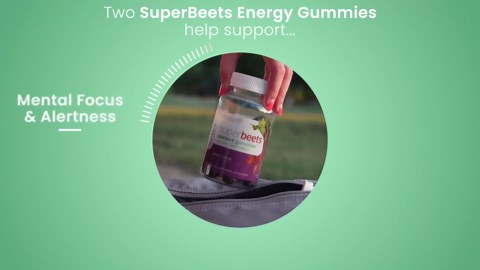 HumanN SuperBeets Energy Gummies - Quick Energy & Mental Focus - Help Increase Nitric Oxide - Supports Healthy Blood Pressure & Circulation Support - Antioxidant, Non-GMO - Berry Flavor, 60 Count