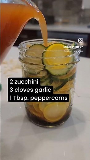 Zucchini Quick Pickles Recipe #recipeideas #food #savory