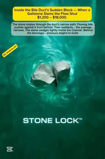 Inside the Bile Duct’s Sudden Block — When a Gallstone Slams the Flow Shut$1,200 – $18,000