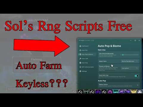 BEST Sol’s RNG Script Free 2026 | Auto Fish, Auto Sell, Auto Poping Potion (Mobile/PC)