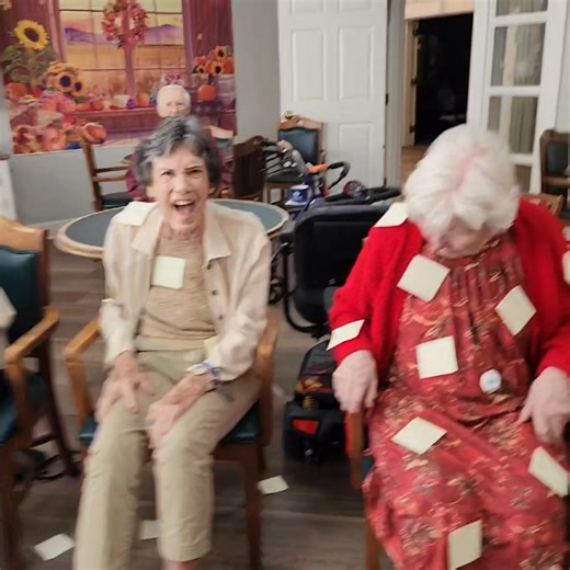 Sticky Note Challenge! 🟨😂 Let’s see which resident can shake off the most sticky notes! Our residents had an absolute blast with this one — so many laughs, smiles, and lots of sticky notes flying everywhere! 💛 #StickyNoteChallenge #SeniorFun #LaughterIsTheBestMedicine #SodalisSeniorLiving #MerrittIsland #MakingMemories | Sodalis Merritt Island