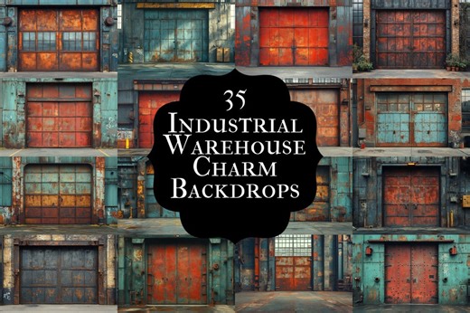35 Industrial Warehouse Backdrops, Rusty Metal Garage Door Digital Paper, Factory Wall Textures, Urban Photography Backgrounds, Grunge Metal - Etsy