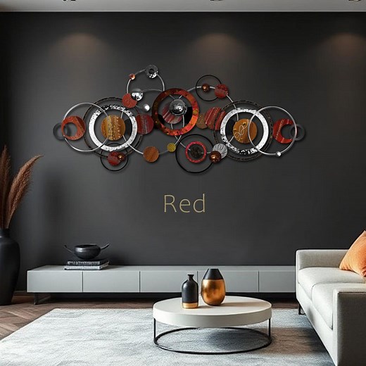 Handcrafted Red Art – Large Abstract Metal Wall Art, Stainless Steel Sculpture for Modern Decor - Etsy