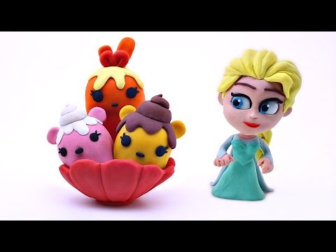 How Elsa Makes Play-Doh Num Noms ----- Disney Frozen Stop Motion Animation