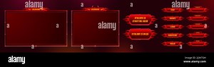 Live streaming background with online multimedia player windows and buttons. User interface of red color with devil horns and hell fire flames decor Stock Vector Image & Art - Alamy