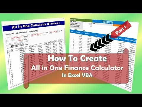 How To Create All in One Finance Calculator in excel VBA Part1