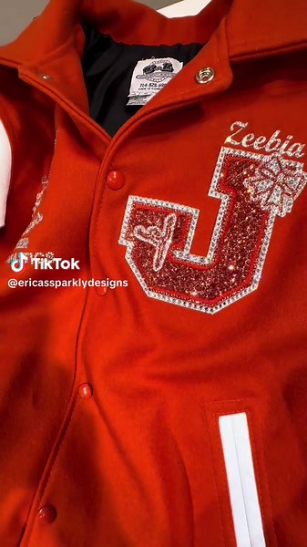 Swarovski-Embellished Varsity Jacket for Cheerleaders