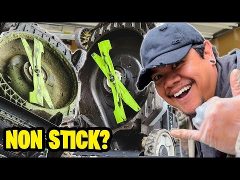 Non Stick Lawn Mower Deck? Did we finally find a solution? Before & After Test!