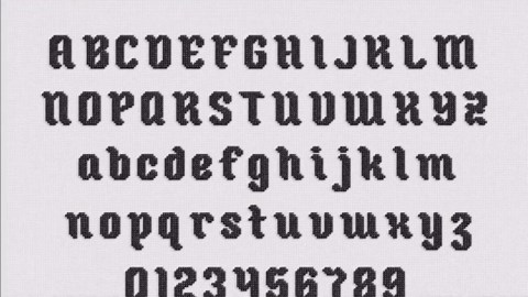 Gothic Script Cross Stitch Alphabet Pattern - Eternal - Medieval Decorative Font - Full Digital PDF Download - Etsy