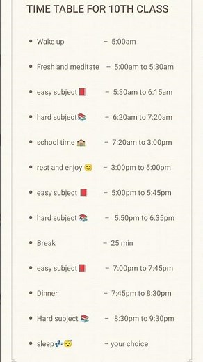 Time Table For 10th Class | #shorts #study #studytips #students