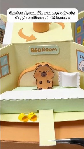 Cách làm ngôi nhà Capybara bằng giấy siêu dễ #diy #desksetup #handmade #viralvideo #shorts #fypp