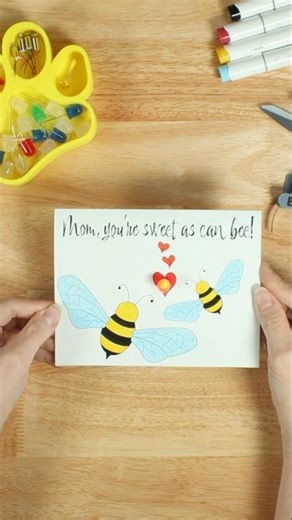 Sweet as Can Bee Card #shorts #diycrafts #papercircuit #diy #stem #mothersday #mothersdaycardmaking