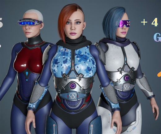 ArtStation - Sci-Fi Female Soldier Modular 01 | Game Assets