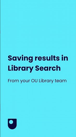 Saving results in Library Search #shorts #studytips #openuniversity