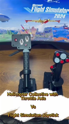 Helicopter Collective vs Flight Sim Joystick 🚁 Compare them from 4 key points: buttons, twist throttle axis, Hall sensor option & full appearance. ✅ Collective: Metal toggle switches self-centering buttons, built-in twist throttle, true helicopter feel. ✅ Joystick: Tactile red buttons, optional Hall sensor for ultra-precise control, classic fixed-wing grip. 🔗Collective Link: https://mooneer.com/products/helicopter-collective-with-throttle-axis-usb-sim-controller-for-msfs-x-plane-dcs?_pos=1&_ps