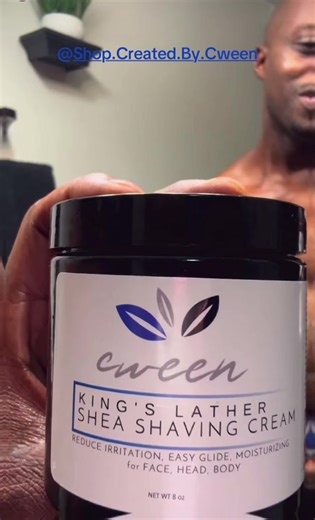 Men deserve luxury skincare too — and we’re happy to announce King’s Lather Shea Shaving Cream. Made with rich shea butter and nourishing oils, it softens the hair, protects the skin, and delivers an ultra-smooth shave without bumps or irritation. This formula was crafted specifically for men who want a clean finish without the dryness that comes with traditional shaving products. If you’re ready to elevate your grooming routine Shop CREATEDBYCWEEN.com Because men deserve luxury skincare too💙 @