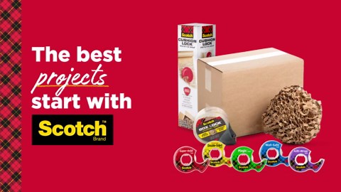 Scotch Double Sided Tape, 1/2 in x 500 in, Permanent, 2 Boxes/Pack (665-2)