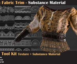 ArtStation - 40 Lace Fabric Trim Pattern   Substance Tools - VOL 12 | Game Assets