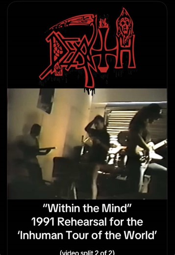 Here is amazing rehearsal footage of death metal godfathers, Death This is from 1991 prepping for the Inhuman tour of the world, in support of the Human album This lineup features Paul Masvidal, Sean Reinert, Skott Carino and of course Chuck Schuldiner #death #technicaldeathmetal #chuckshuldiner