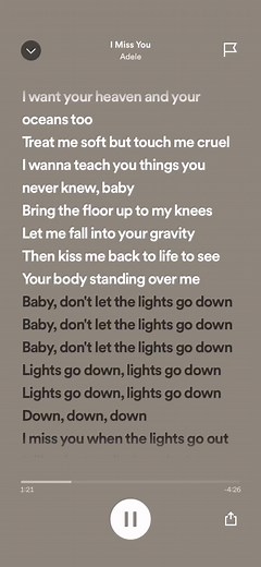 Adele - I Miss You (Lyrics)