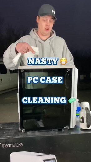 NASTY PC CASE CLEANING 🧼 #pc #pcs #tech #technology #techtips #techtok #pctips #pcbuilds #pcbuild #custompc #customgamingpc #egirl #gamerguy #dusting #dust #pccleaning