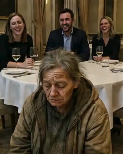 DINERS LAUGHED AT THE OLD WOMAN IN THE FANCY RESTAURANT — UNTIL THE OWNER WALKED OUT AND SAID THIS She walked in just after 7 p.m., alone, and dressed in a faded cardigan and orthopedic shoes. The maître d’ hesitated before greeting her, already glancing toward the couples in heels and designer watches. “I’m here for a reservation,” she said softly, “under the name Eliza.” He forced a polite smile. “Ah. Are you sure? This is a tasting-menu-only evening. Fixed price. No substitutions.” “I know,” 