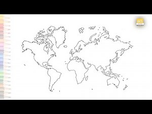 Map of World outline drawing | Map drawing tutorial | How to draw World map step by step #artjanag