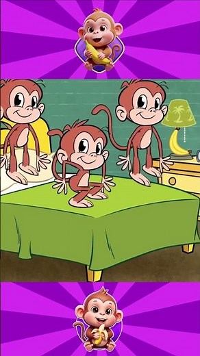 Five Little Monkeys Easy Counting Song | 1 Minute Sing Along 🎵 Kids Learning | Super Simple Songs