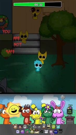 blue sprunki run and hide in tree😱🔥⚡#shorts #sprunki