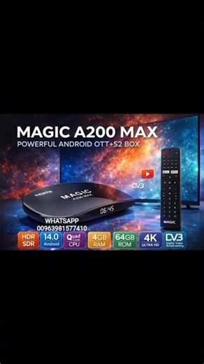 MAGIC A200 MAX ANDROID 14 SATELLITE RECEIVER NEW MODEL 2026