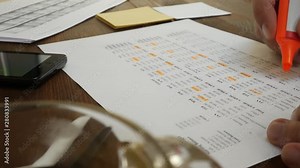 Calculating income and expenses. Family budget or monthly payments. Calculate monthly income and expenses